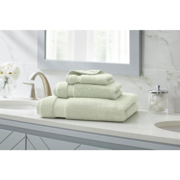 Home Decorators Collection Egyptian Cotton Watercress Green Wash Cloth (Set of 2)
