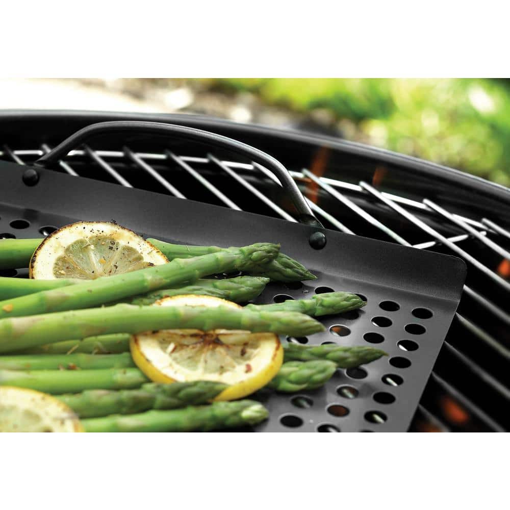 Non-Stick Black Stainless Steel Grill Topper with Handles
