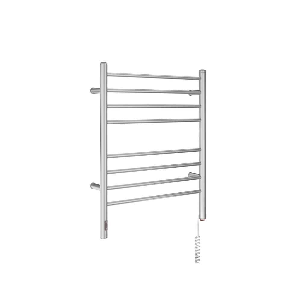 Brushed Stainless Steel Wall Mounted 8-Bar Towel Warmer