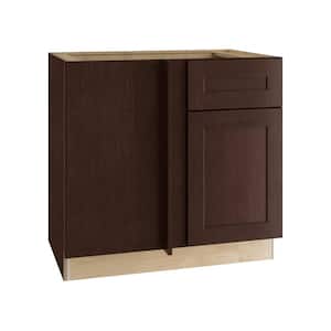 Franklin Stained Manganite Plywood Shaker Assembled Blind Corner Kitchen Cabinet Sft Cls L 36 in W x 24 in D x 34.5 in H