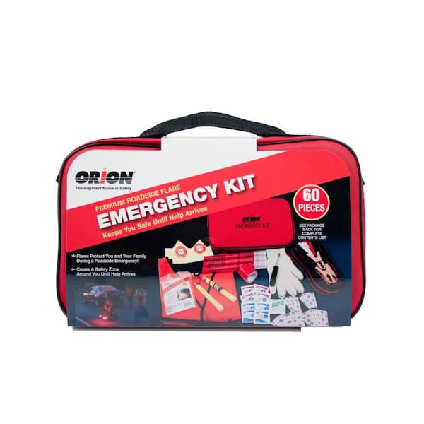 Orion Safety Products Premium Flare Emergency Kit (60-Piece)