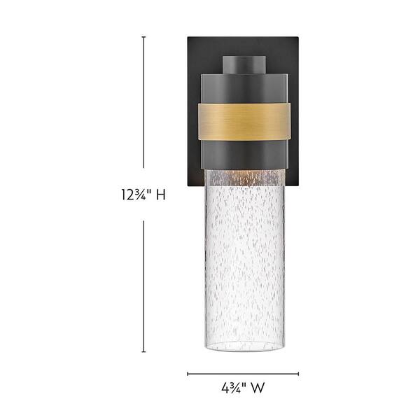 LARK Albie 1-Light LED Black Hardwired Outdoor Wall Lantern Sconce