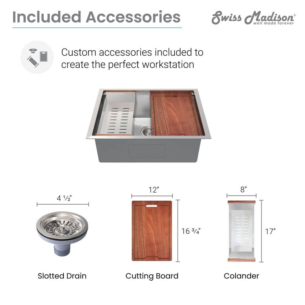 Rivage 30 x 19 Stainless Steel Single Basin Undermount Sink