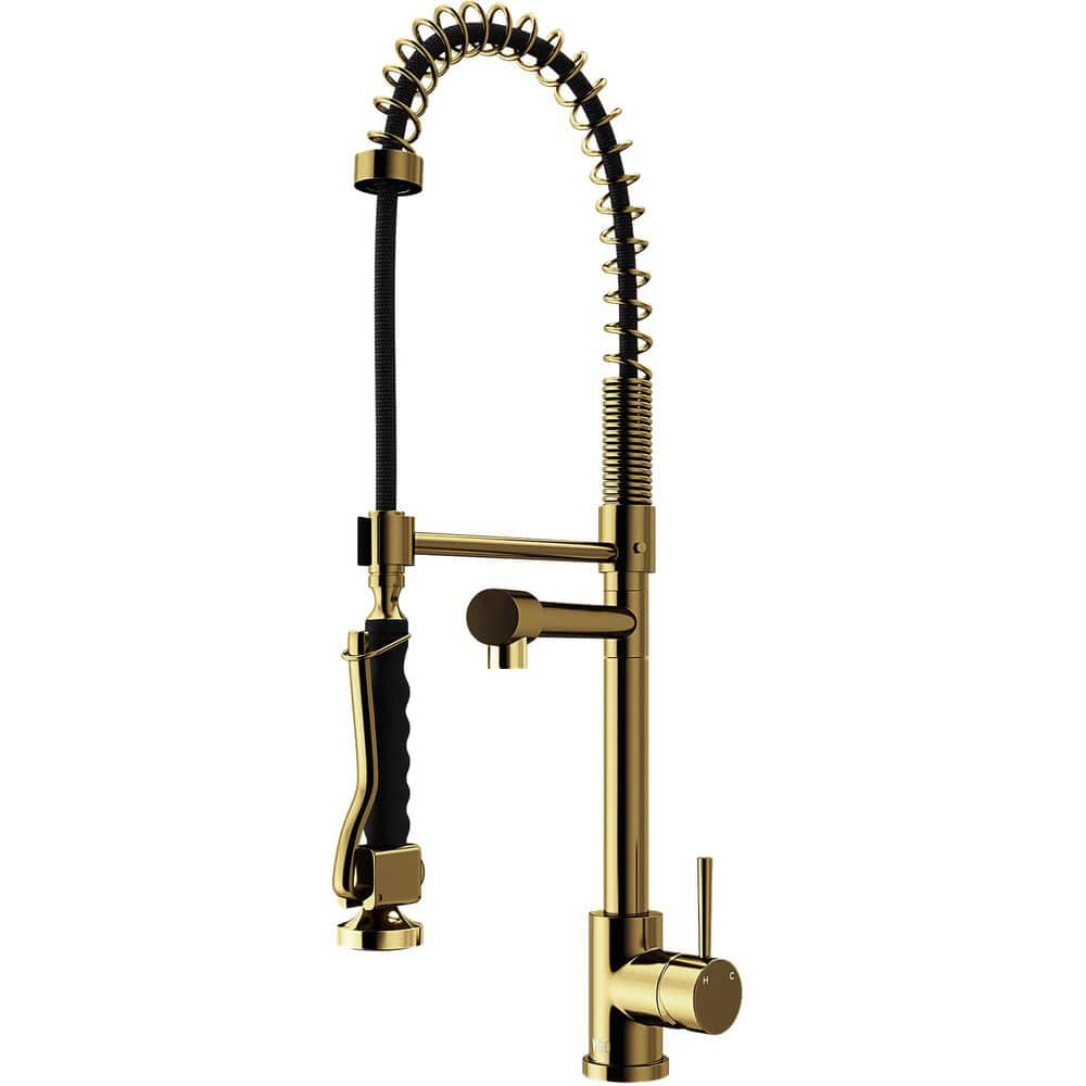 VIGO Zurich Single Handle Pull-Down Sprayer Kitchen Faucet in