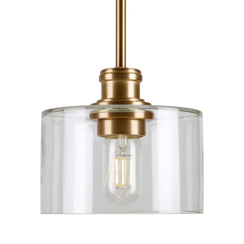 Zane Soft Gold Mini Pendant with Glass Shade