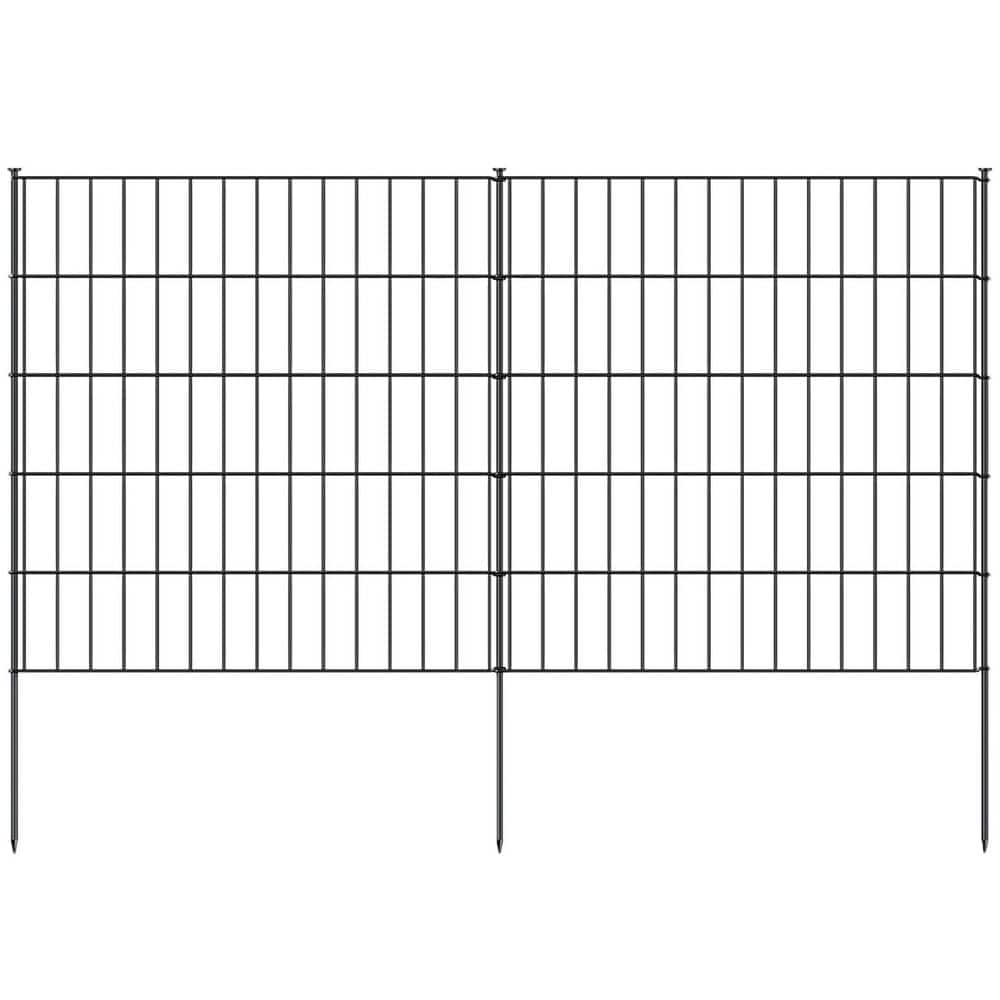 Series 35. 5 in. Metal Garden Fence 17. 7 ft. Length 6 Panels 7 Stakes Border Animal Barrier No Dig Black price history on PriceWatchPro