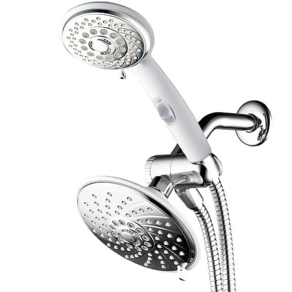 Hotel Spa 30-spray 6 in. Dual Shower Head and Handheld Shower Head with Waterfall in Chrome