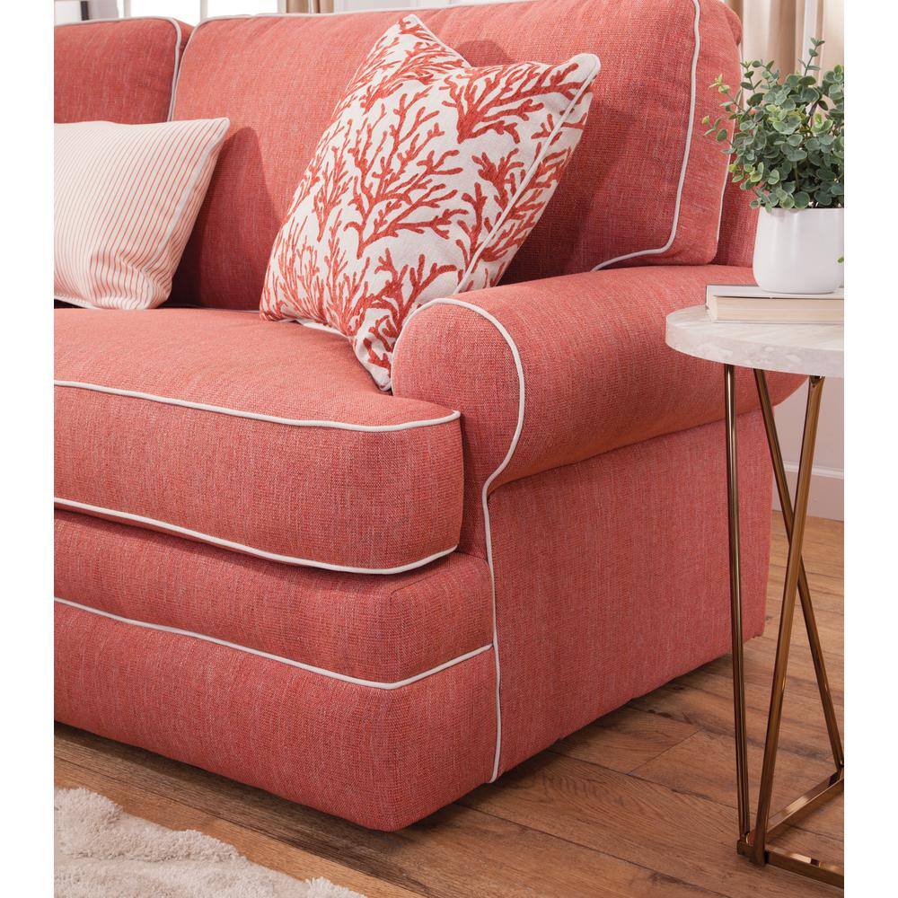 Coral Springs 90'' Brown Linen Queen Sleeper Sofa with Oak Legs