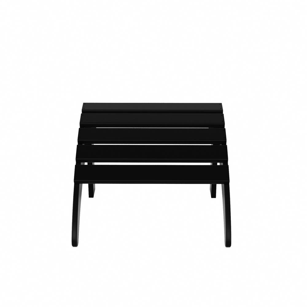 Black Poly Plastic Outdoor Folding Adirondack Ottoman