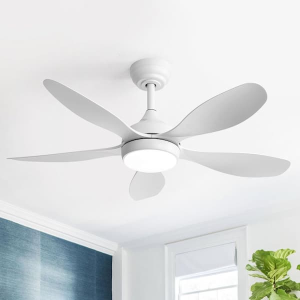 42 in. Indoor Integrated LED White Ceiling Fan With Light Kit and Remote Control, Reversible Motor