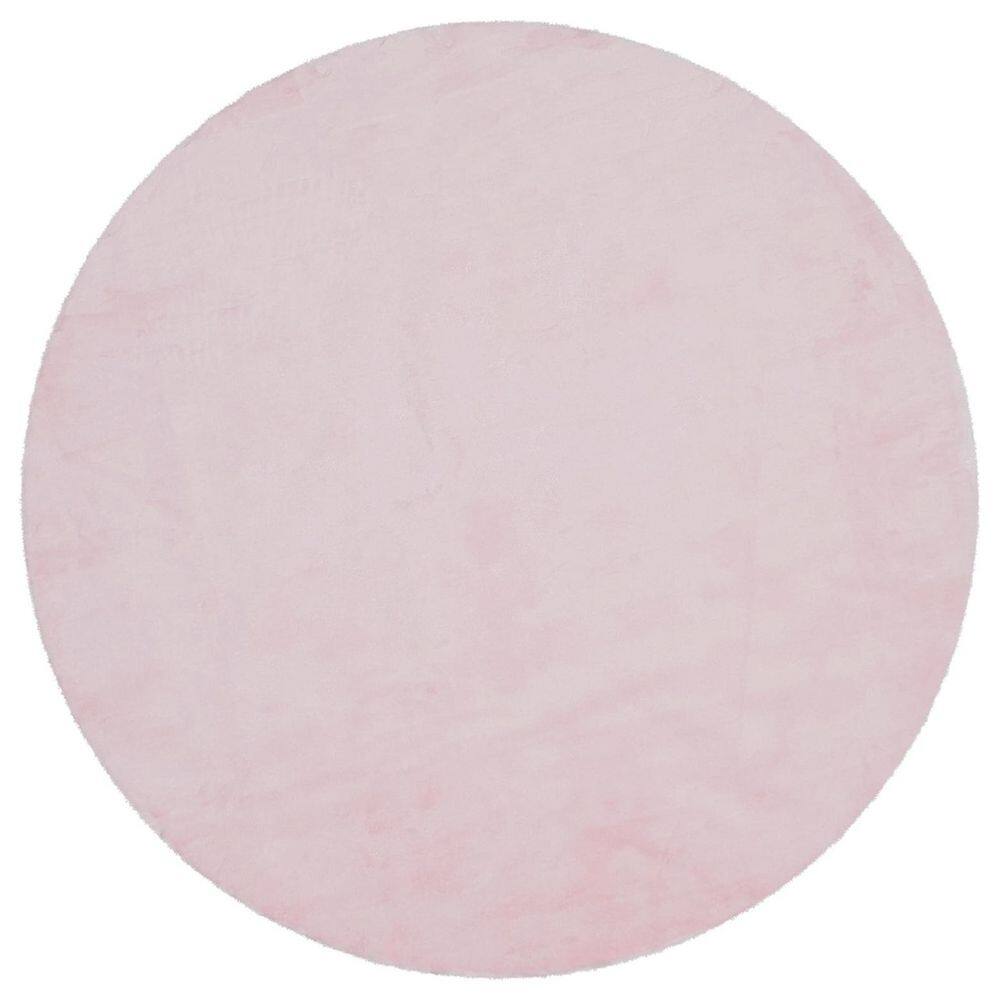 Pink 4 ft. x 4 ft. Circle Rug Fluffy Faux Fur Rug Plush Fuzzy Rug Round Area Rug price history on PriceWatchPro