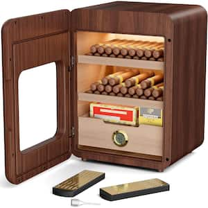 Cigar Humidor, Cigar Humidor Cabinet for 200 Cigars with LED Light Control System Wine Chiller