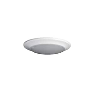 Round Disk Light Length 6 in. White Round Fixture 3000K Warm White New Construction Recessed Integrated Led Trim Kit