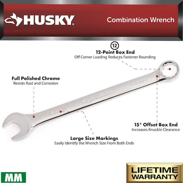25 mm 12-Point Full Polish Combination Wrench