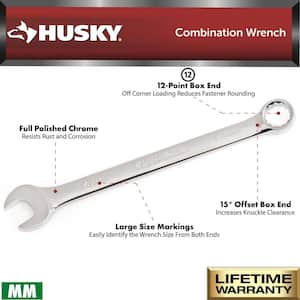 17 mm 12-Point Metric Full Polish Combination Wrench