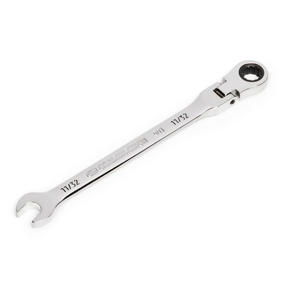 GEARWRENCH 11/32 in. SAE 90-Tooth Flex Head Combination Ratcheting ...