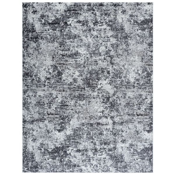 Amelia 9 ft. x 12 ft. Charcoal/Ivory Distressed Abstract Area Rug