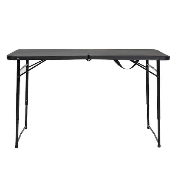 Cosco 48 in. Black Plastic Portable Folding High Top Table