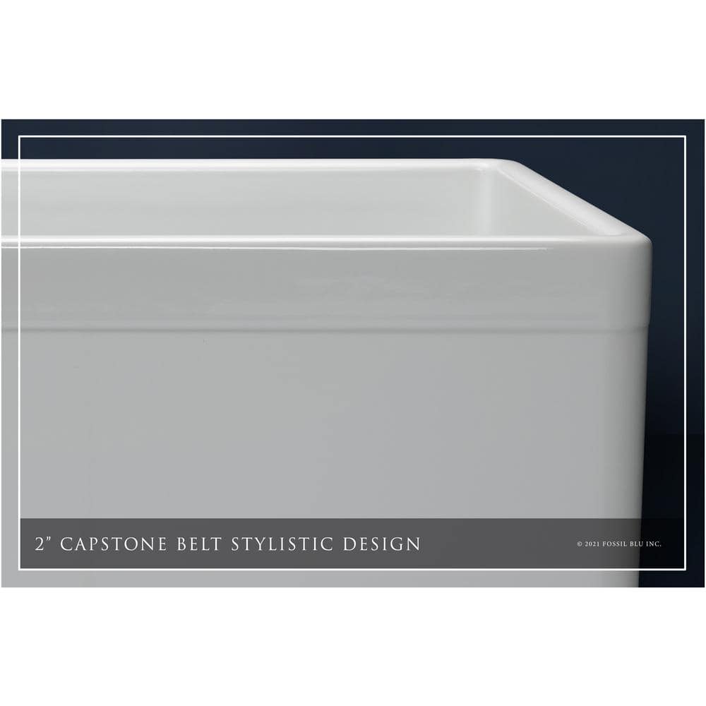 Luxury Glossy White Fireclay Farmhouse Kitchen Sink