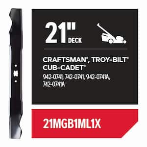 Lawnmower Blade for 21 in. Deck, Fits Cub-Cadet, Troy-Bilt, and Craftsman Push Mower, Set of 1 (21MGB1ML1X)