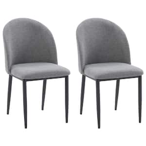 Nash Gray Round Back Side Chair with Black Legs (Pair of 2)