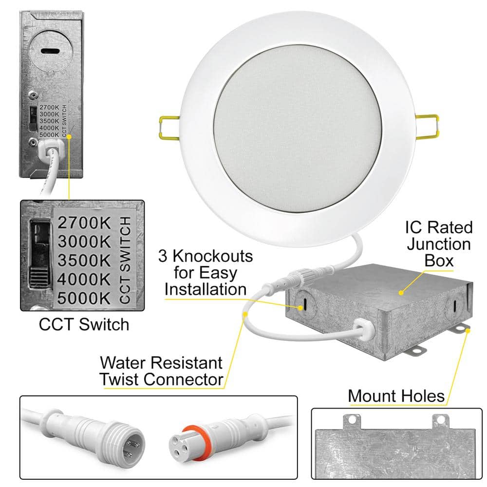 12-Pack Brushed Nickel Ultra-Thin LED Recessed Lighting Kit