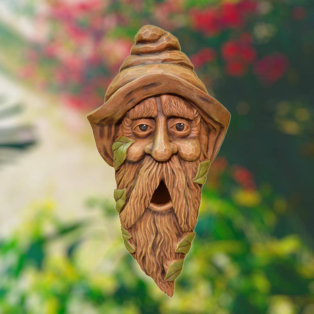 Long Hank Resin Tree Face Birdhouse with Cleanout Hole