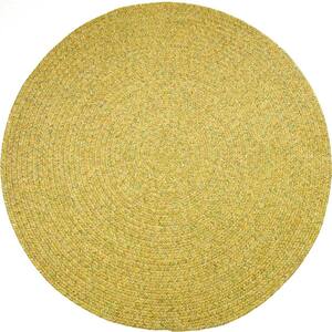Newberry Oatmeal Tweed 8 ft. x 8 ft. Round Indoor/Outdoor Braided Area Rug