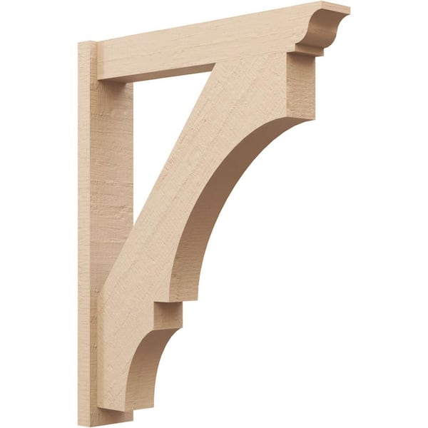 Ekena Millwork 6 in. x 40 in. x 32 in. Balboa Traditional Rough Cedar Woodgrain Timberthane Polyurethane Outlooker, Primed Tan