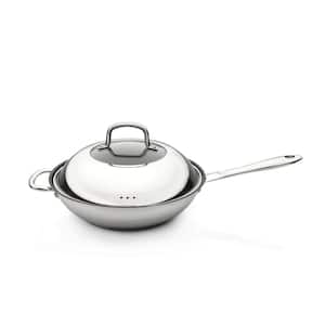 CollectNCook 11 in. Stainless Steel Non-Stick Covered Wok