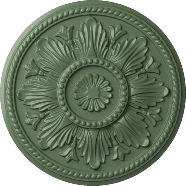 Ekena Millwork 18" x 1-3/4" Edinburgh Urethane Ceiling Medallion (Fits Canopies upto 5-1/4"), Hand-Painted Athenian Green