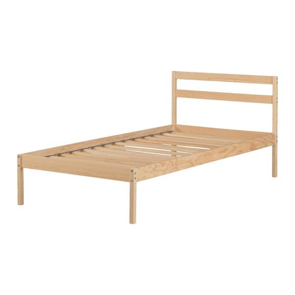 South Shore Sweedi Wooden Bed, Natural Wood