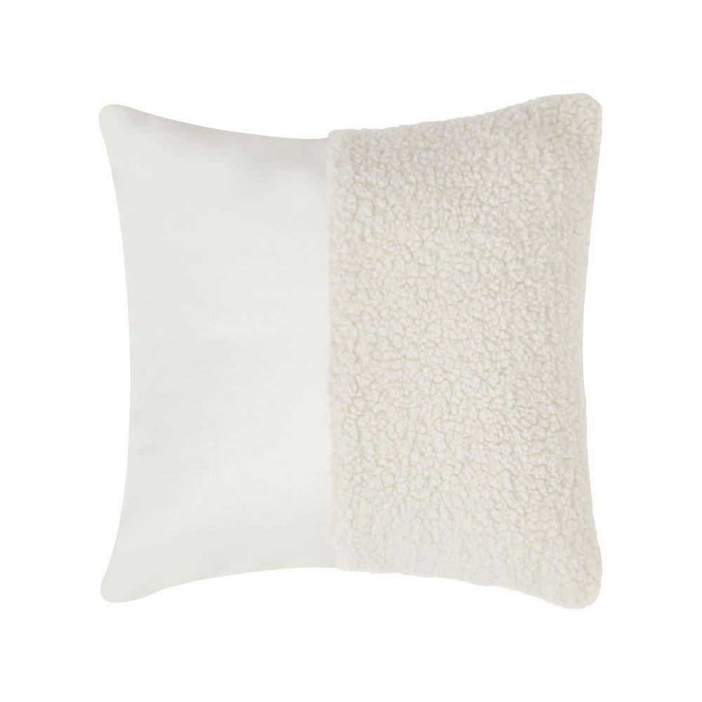 Vander Ivory Polyester Square Decorative Throw Pillow 18X18