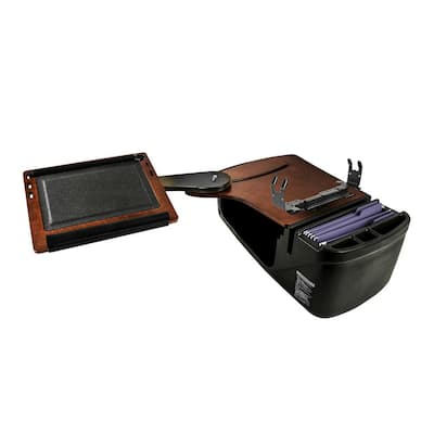 Reach Desk Front Seat Mahogany with Built-In Power Inverter and Printer Stand