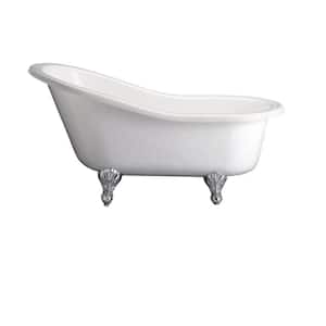 5 ft. Acrylic Ball and Claw Feet Slipper Tub in White