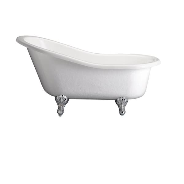Pegasus 5 ft. Acrylic Ball and Claw Feet Slipper Tub in White