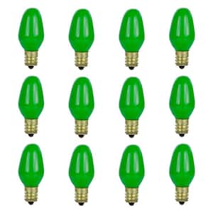 7-Watt C7 Night Light Colored Incandescent Green Light Bulb (12-Pack)