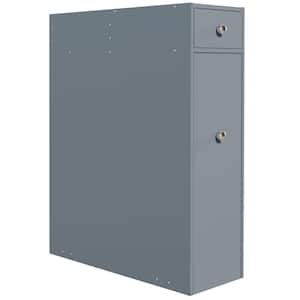 7 in. W x 19 in. D x 23 in. H Gray Linen Cabinet, Narrow Bathroom Floor Cabinet with Drawer and Slide-out Shelves