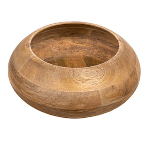 French Home Recycled Clear Glass 12 in. x 6 in. Birch Salad Bowl and Olive  Wood Server Hands GRP315 - The Home Depot