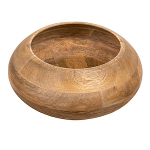 168 fl. oz. 9.25 in. Natural Brown Mango Wood Serving Bowls (Set of 1)
