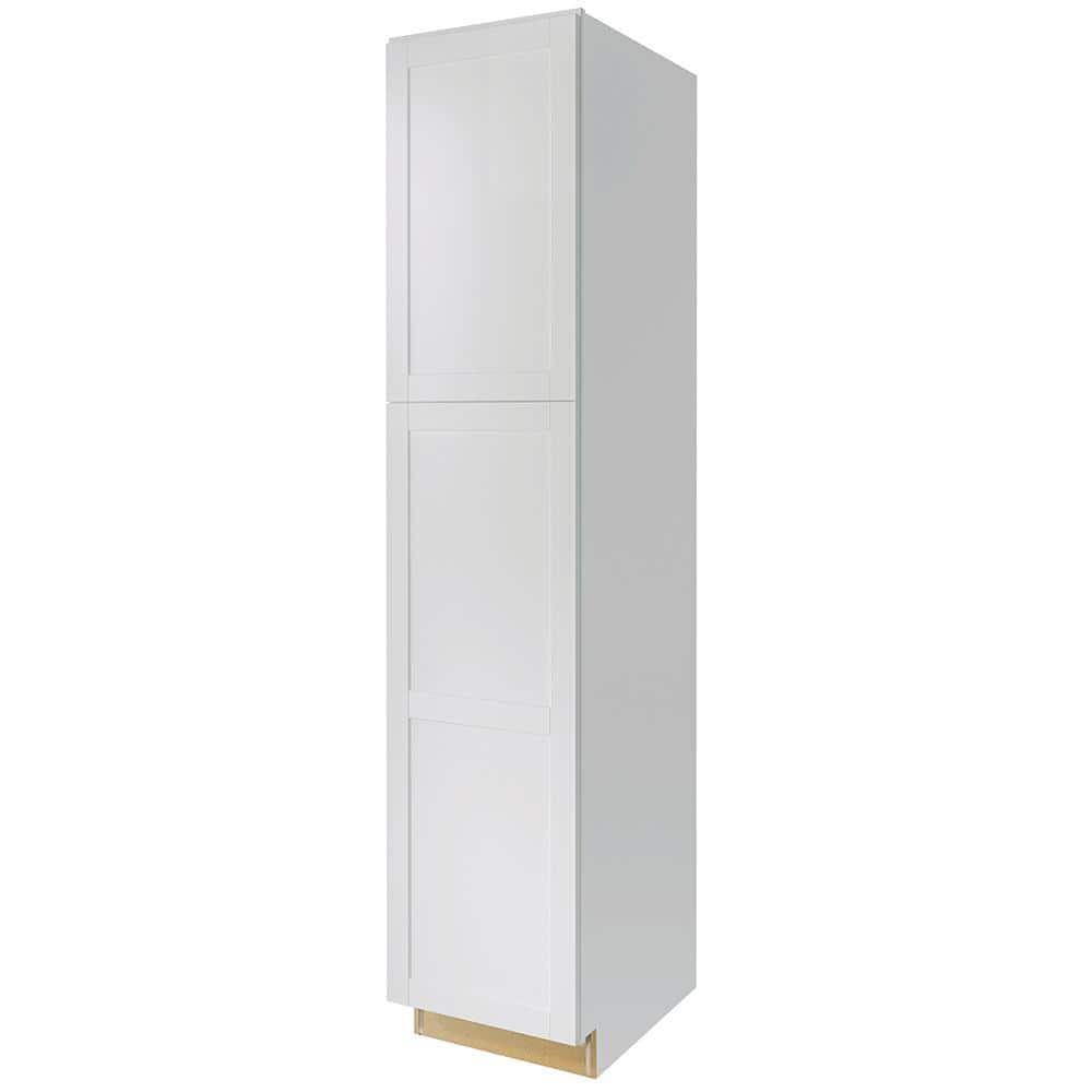 Hampton Bay Westfield Feather White Shaker Stock Assembled Pantry 