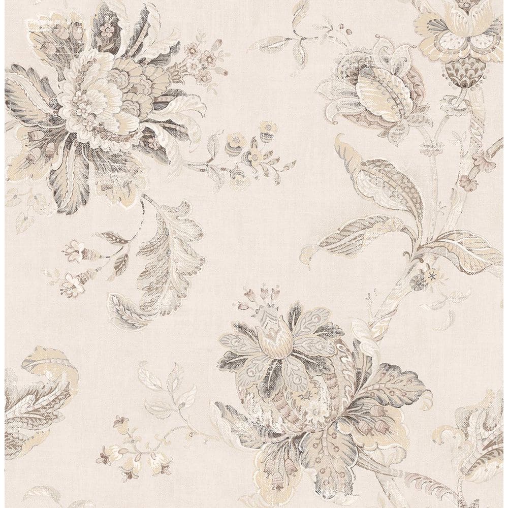 30.75 sq. ft. Linen & Latte Anelda Jacobean Vinyl Peel and Stick Wallpaper Roll price history on PriceWatchPro