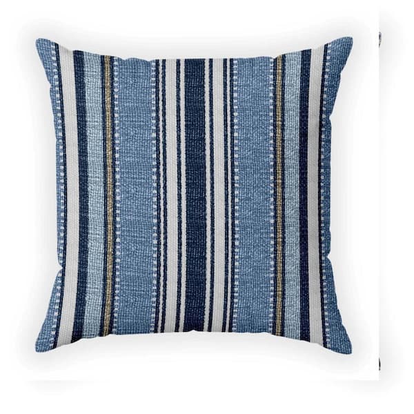 Unbranded 18 in. x 18 in. Woven Multi-Stripe Outdoor Recyled Polyester Throw Pillow