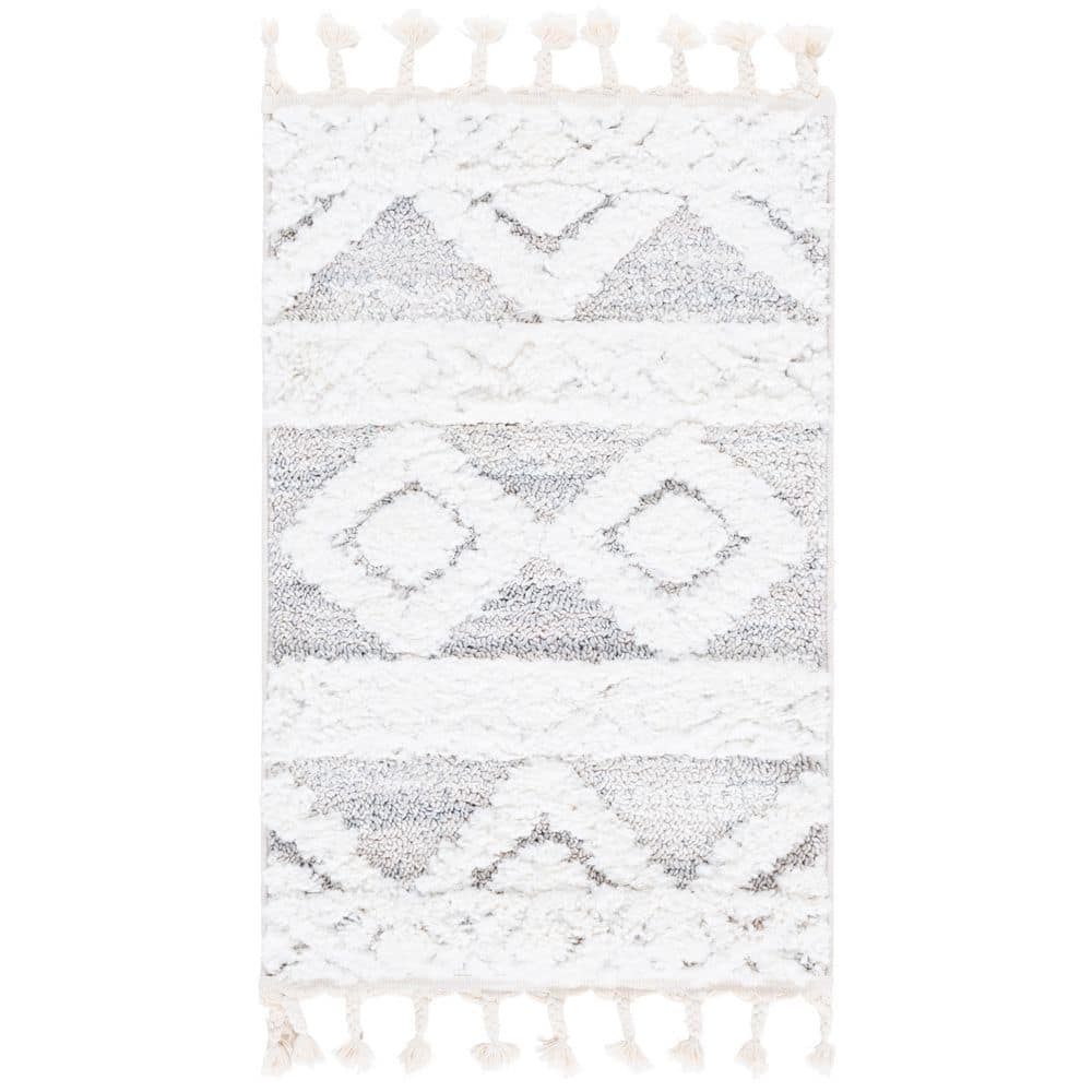 Moroccan Tassel Shag 2 ft. x 3 ft. Ivory/Beige Geometric Fringe Area Rug price history on PriceWatchPro
