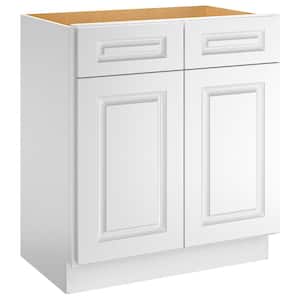Newport 30-in W X 21-in D X 34.5-in H in Raised PanelWhite Plywood Ready to Assemble Floor Vanity Base Kitchen Cabinet