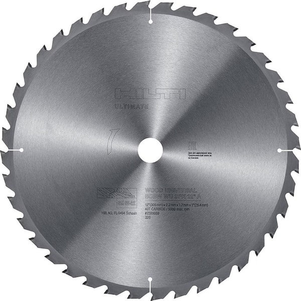 12 in. x 40 CarbideTeeth SPX Circular Saw Blade for Universal Wood Cutting
