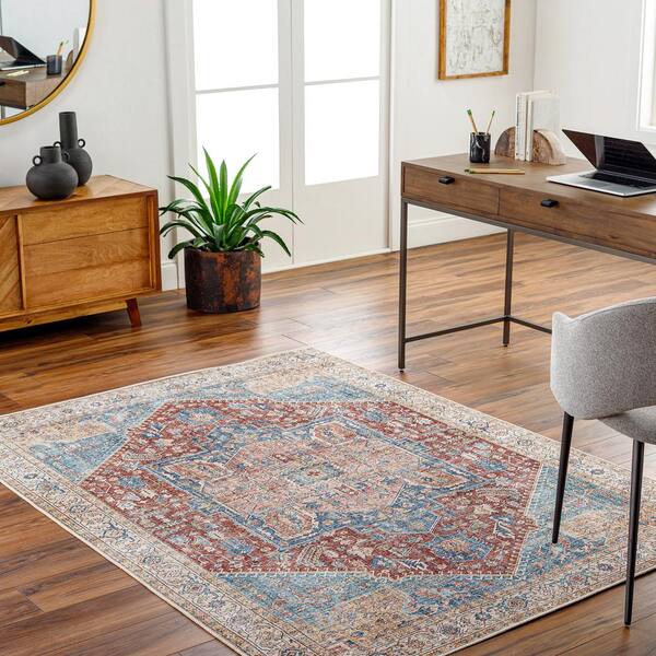 Mid Century Modern Area Rug 2x3 - Small Machine Washable Rug Boho Abstract  Non-Slip Soft Doormat Entryway Indoor Floor Carpet for Living Room Bedroom