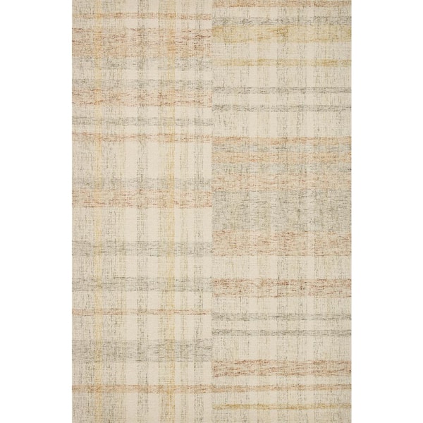 Loloi Natural/Multi 18 in. x 18 in. Sample Modern Hand Tufted Wool Chris Loves Julia Chris Collection Area Rug