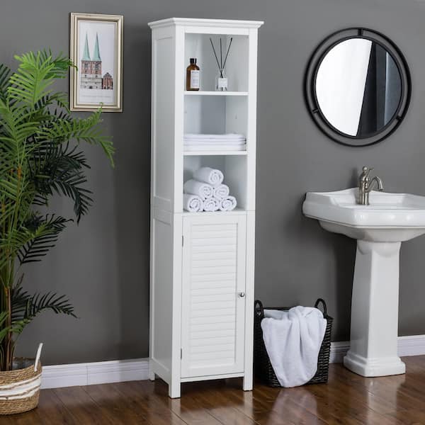 Glitzhome 20-in W x 24.1-in H 3-Tier Mounted Wood Baskets & Organizers