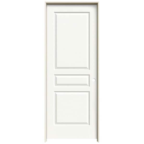 JELD-WEN 24 in. x 80 in. Avalon White Painted Left-Hand Textured Hollow Core Molded Composite Single Prehung Interior Door